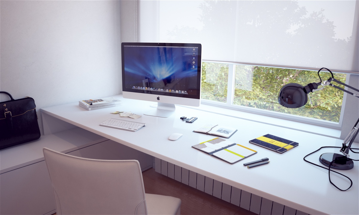 White-Built-In-Bespoke-Desk